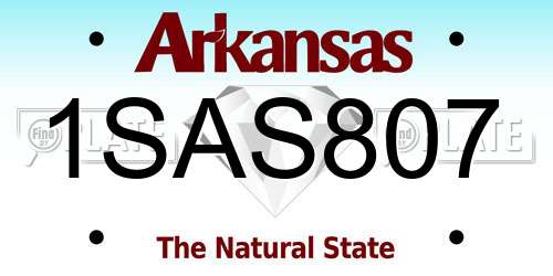 1SAS807 Arkansas License Plate