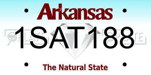 1SAT188 Arkansas License Plate