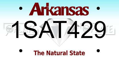 1SAT429 Arkansas License Plate