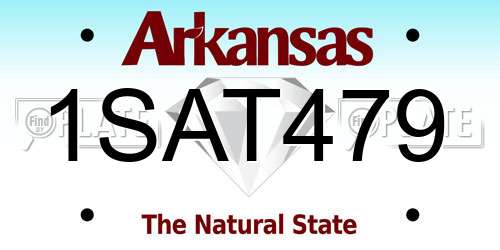 1SAT479 Arkansas License Plate