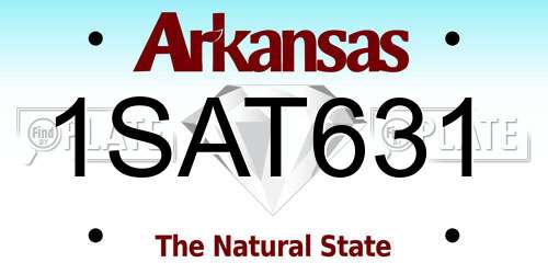 1SAT631 Arkansas License Plate