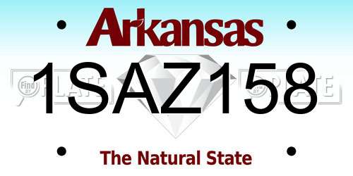 1SAZ158 Arkansas License Plate