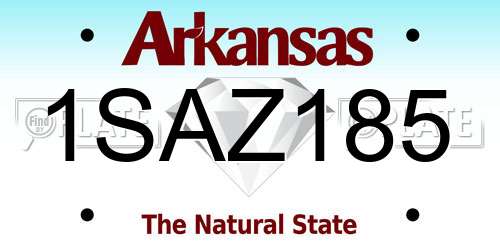 1SAZ185 Arkansas License Plate