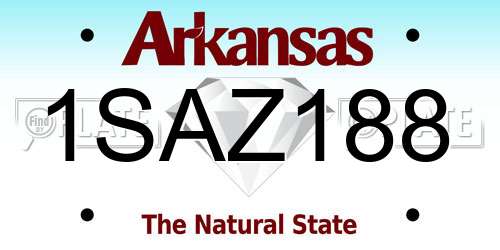 1SAZ188 Arkansas License Plate