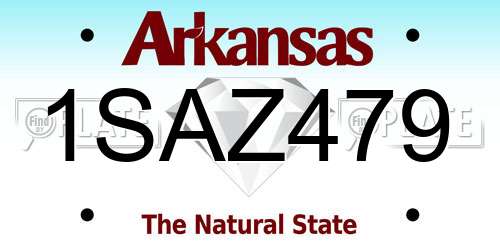1SAZ479 Arkansas License Plate