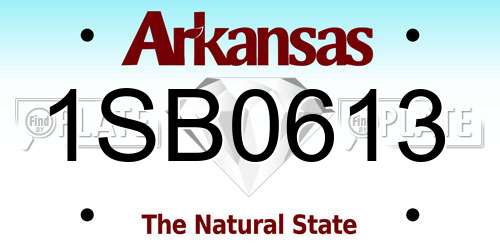 1SB0613 Arkansas License Plate