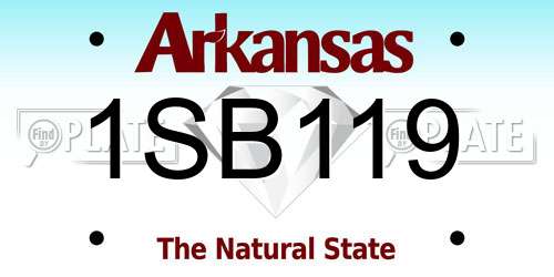1SB119 Arkansas License Plate