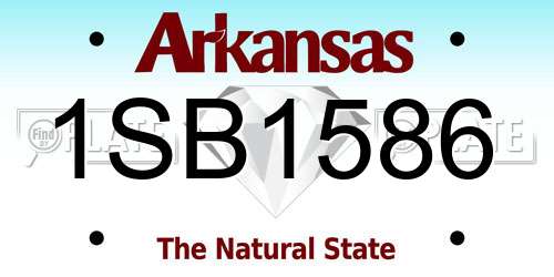 1SB1586 Arkansas License Plate