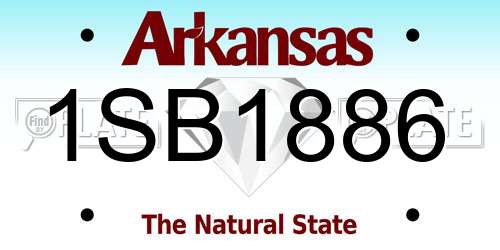 1SB1886 Arkansas License Plate