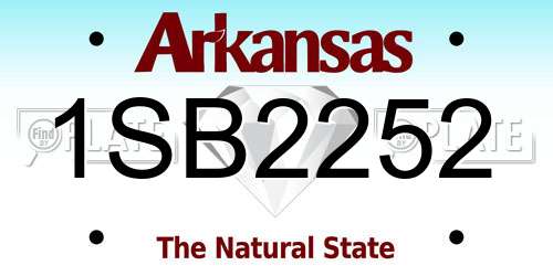 1SB2252 Arkansas License Plate
