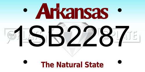 1SB2287 Arkansas License Plate