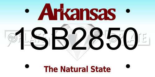1SB2850 Arkansas License Plate