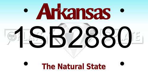 1SB2880 Arkansas License Plate