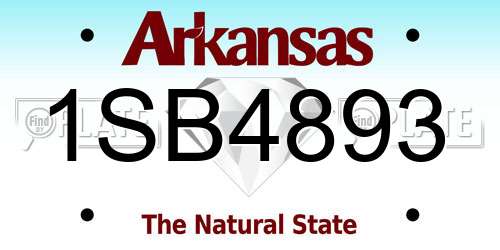1SB4893 Arkansas License Plate
