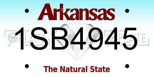 1SB4945 Arkansas License Plate