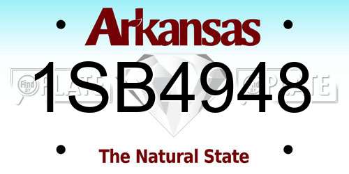 1SB4948 Arkansas License Plate