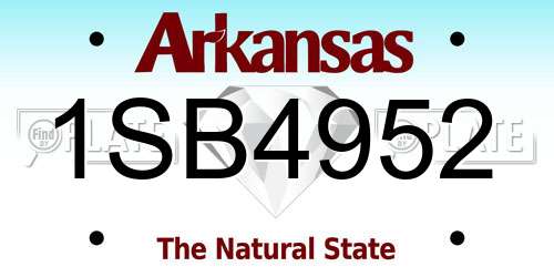 1SB4952 Arkansas License Plate
