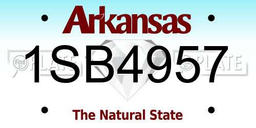 1SB4957 Arkansas License Plate