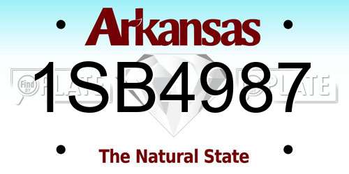 1SB4987 Arkansas License Plate