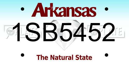 1SB5452 Arkansas License Plate
