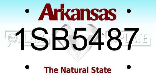 1SB5487 Arkansas License Plate