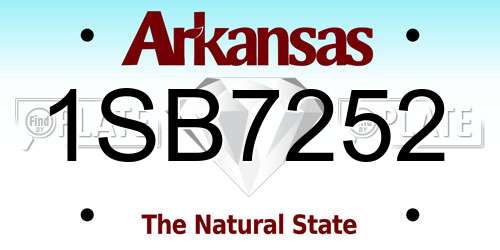 1SB7252 Arkansas License Plate