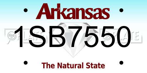 1SB7550 Arkansas License Plate