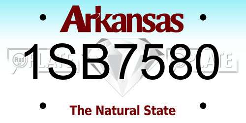 1SB7580 Arkansas License Plate