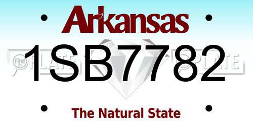 1SB7782 Arkansas License Plate