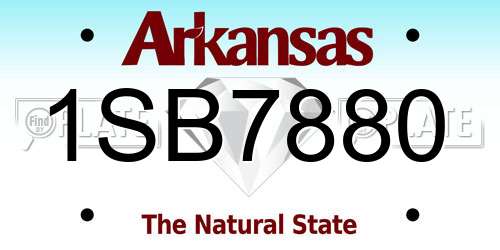 1SB7880 Arkansas License Plate