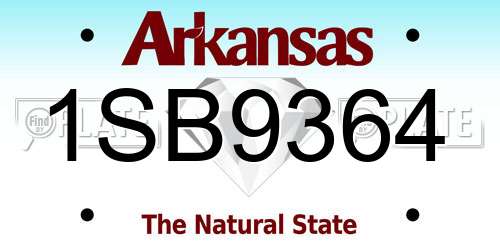 1SB9364 Arkansas License Plate