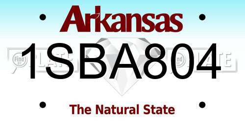 1SBA804 Arkansas License Plate