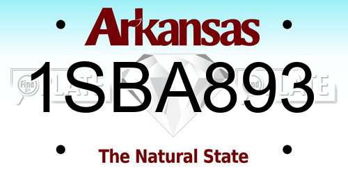 1SBA893 Arkansas License Plate