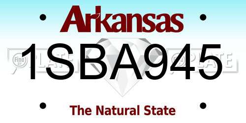 1SBA945 Arkansas License Plate