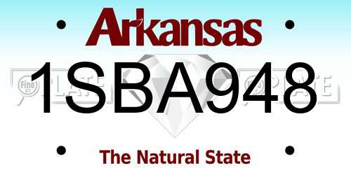 1SBA948 Arkansas License Plate