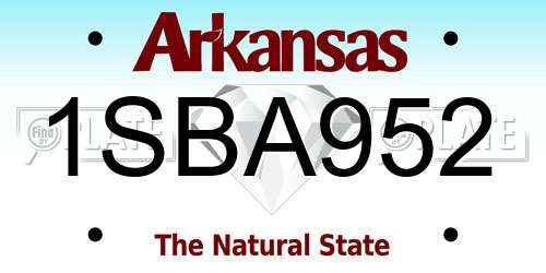 1SBA952 Arkansas License Plate
