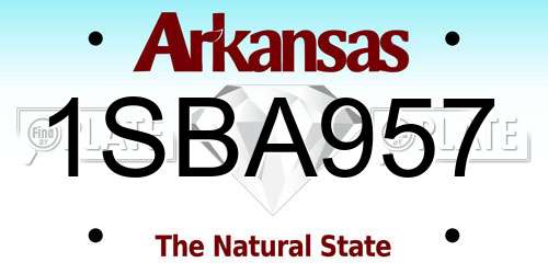 1SBA957 Arkansas License Plate