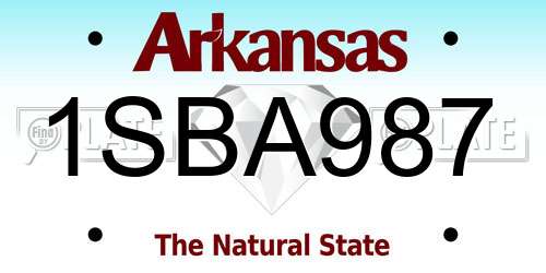 1SBA987 Arkansas License Plate