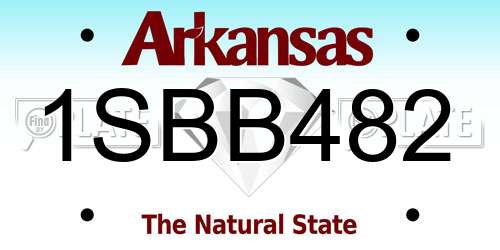 1SBB482 Arkansas License Plate