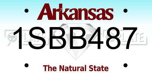 1SBB487 Arkansas License Plate