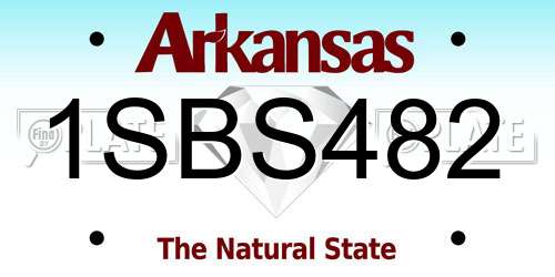 1SBS482 Arkansas License Plate