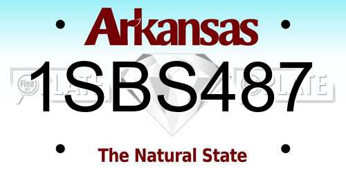 1SBS487 Arkansas License Plate