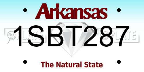 1SBT287 Arkansas License Plate