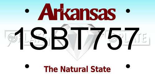 1SBT757 Arkansas License Plate
