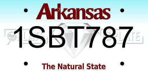 1SBT787 Arkansas License Plate