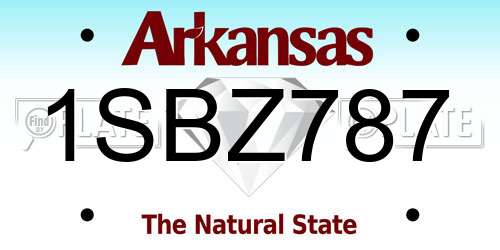 1SBZ787 Arkansas License Plate