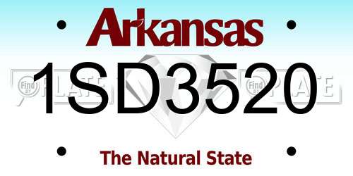 1SD3520 Arkansas License Plate