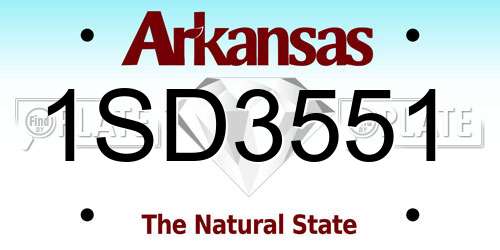 1SD3551 Arkansas License Plate