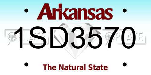 1SD3570 Arkansas License Plate