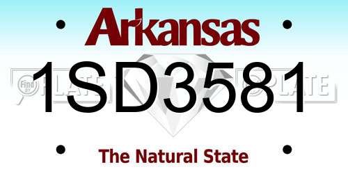 1SD3581 Arkansas License Plate